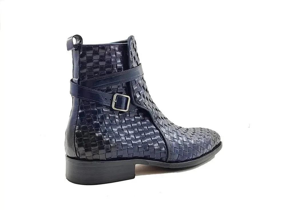 Carrucci Shoes Basket Weave Buckle Boots Calfskin KB886-17X - Image 7
