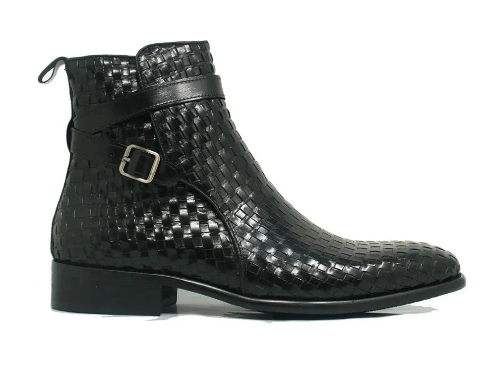 Carrucci Shoes Basket Weave Buckle Boots Calfskin KB886-17X - Image 9