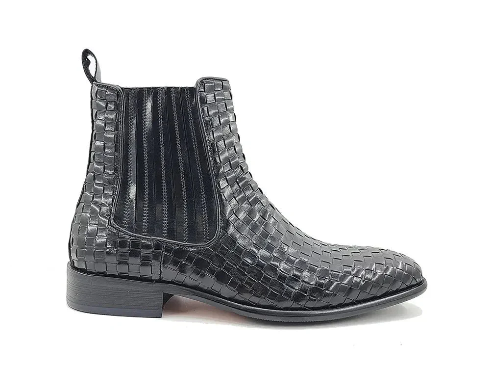 Carrucci Shoes Basket Weave Chelsea Boot Leather KB886-18X - Image 14
