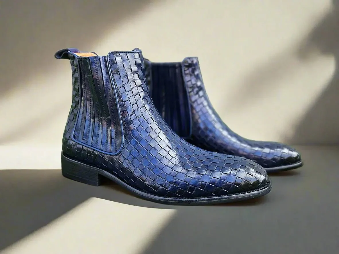 Carrucci Shoes Basket Weave Chelsea Boot Leather KB886-18X - Image 15
