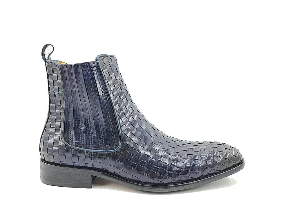 Carrucci Shoes Basket Weave Chelsea Boot Leather KB886-18X - Image 16