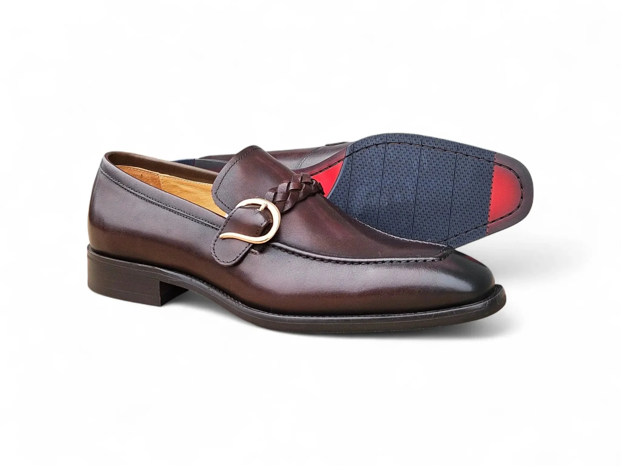 Carrucci Shoes Braided Bit Loafer Men's Leather Ks509-46 - Image 3