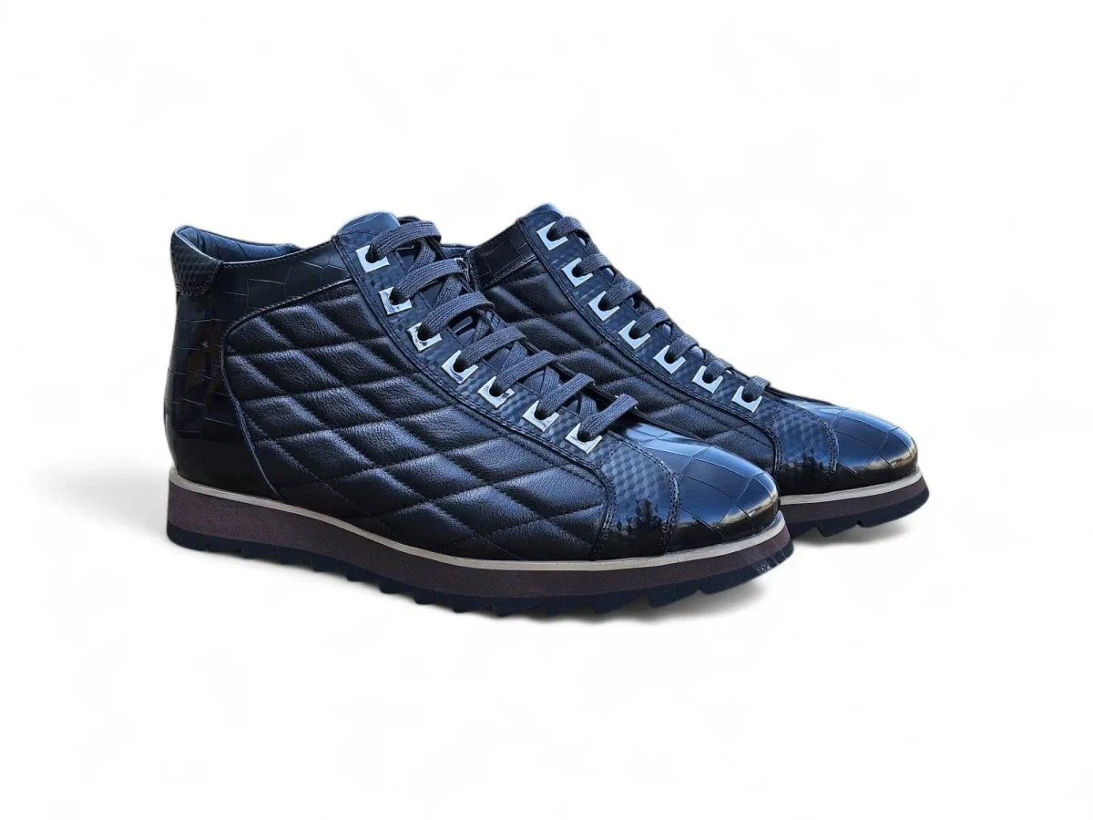 Carrucci Shoes Brand Embossed Alligator Calfskin Hi Top KB626-13E - Image 13