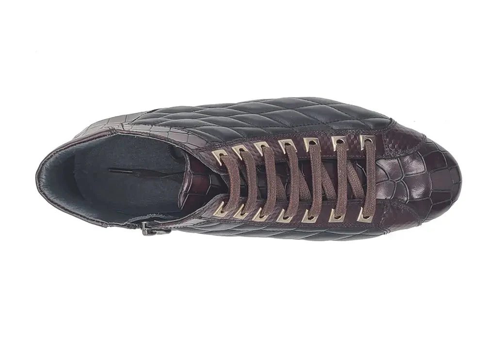 Carrucci Shoes Brand Embossed Alligator Calfskin Hi Top KB626-13E - Image 14