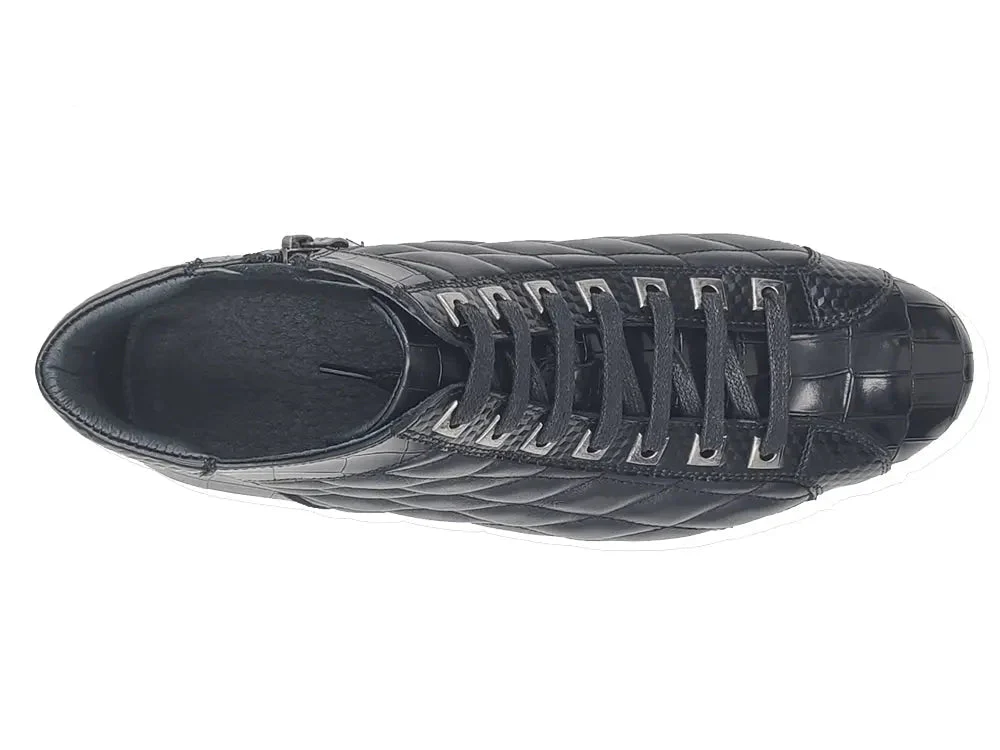 Carrucci Shoes Brand Embossed Alligator Calfskin Hi Top KB626-13E - Image 16