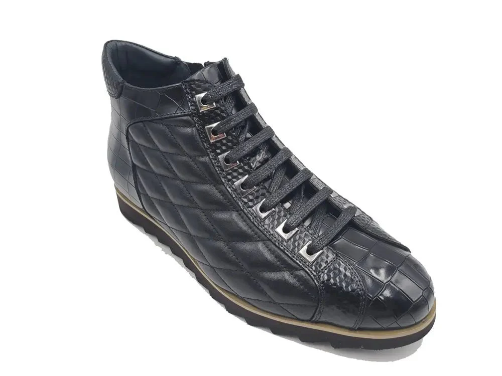 Carrucci Shoes Brand Embossed Alligator Calfskin Hi Top KB626-13E - Image 17