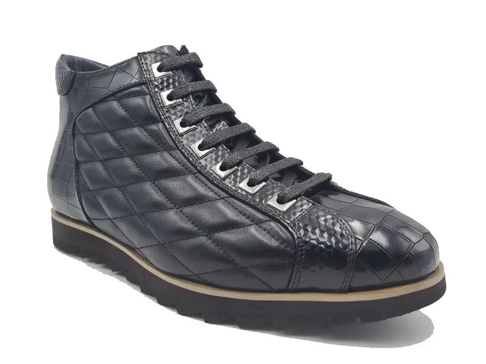 Carrucci Shoes Brand Embossed Alligator Calfskin Hi Top KB626-13E - Image 18