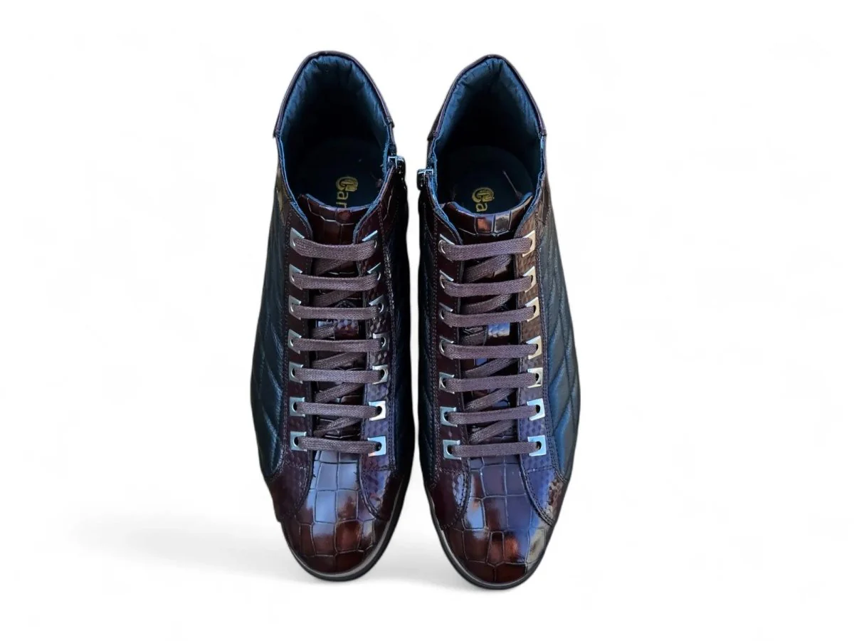 Carrucci Shoes Brand Embossed Alligator Calfskin Hi Top KB626-13E - Image 4