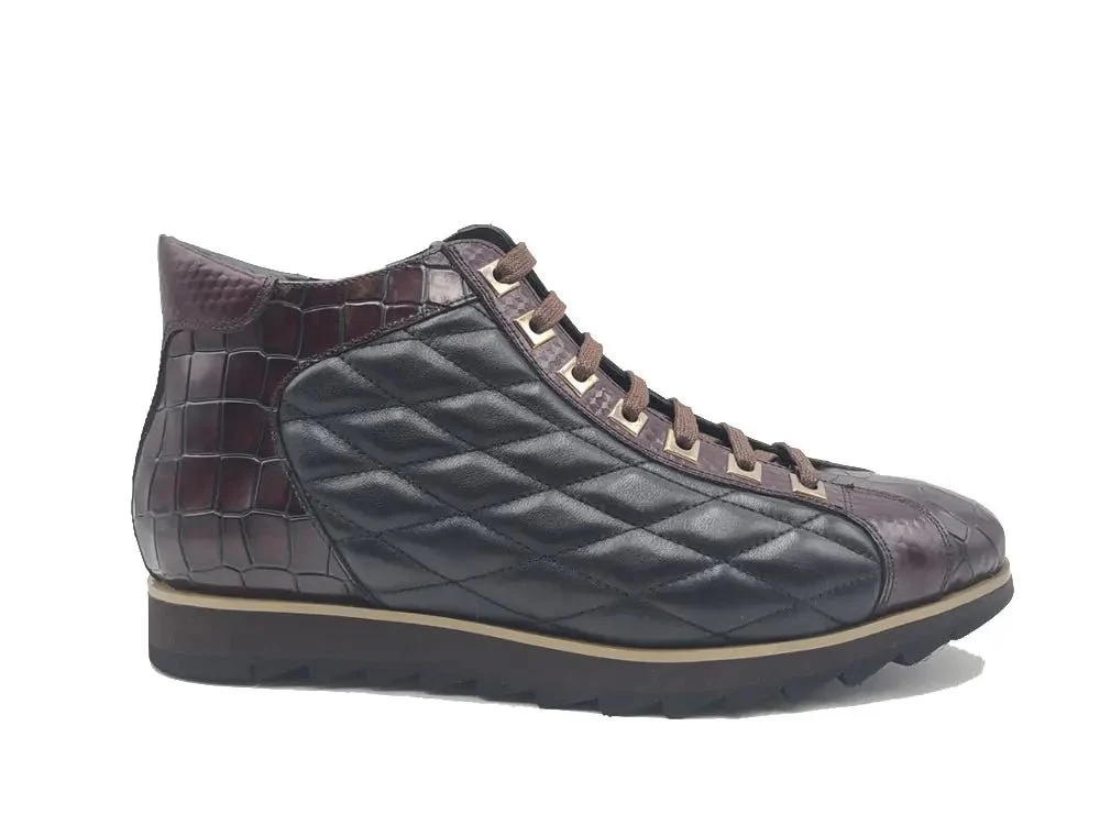 Carrucci Shoes Brand Embossed Alligator Calfskin Hi Top KB626-13E - Image 5