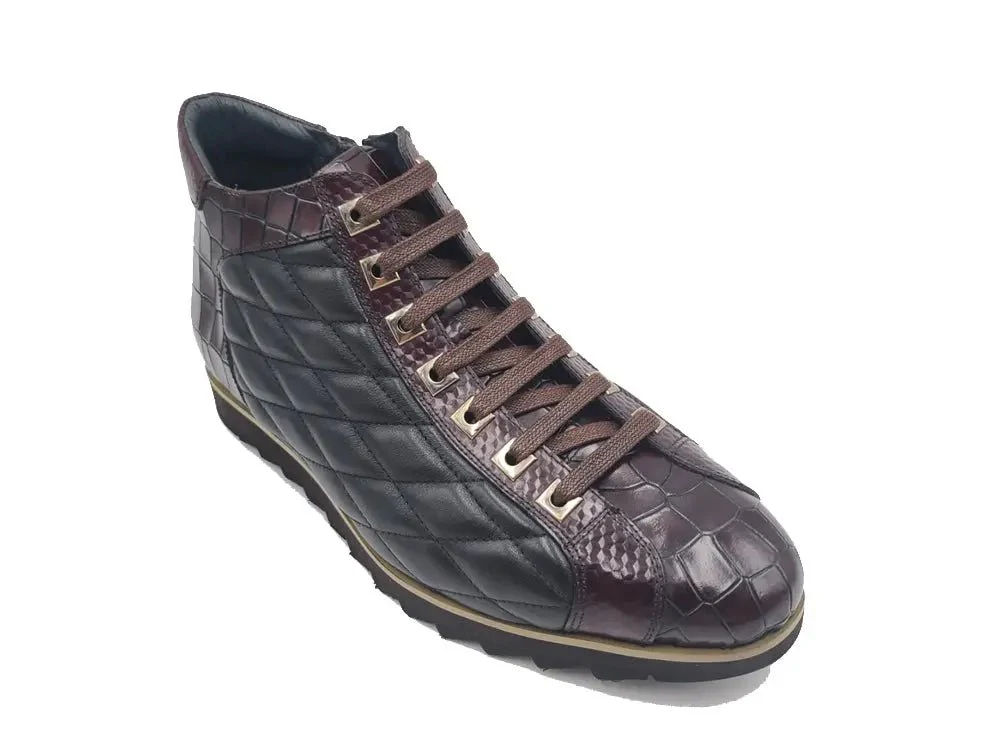 Carrucci Shoes Brand Embossed Alligator Calfskin Hi Top KB626-13E - Image 6