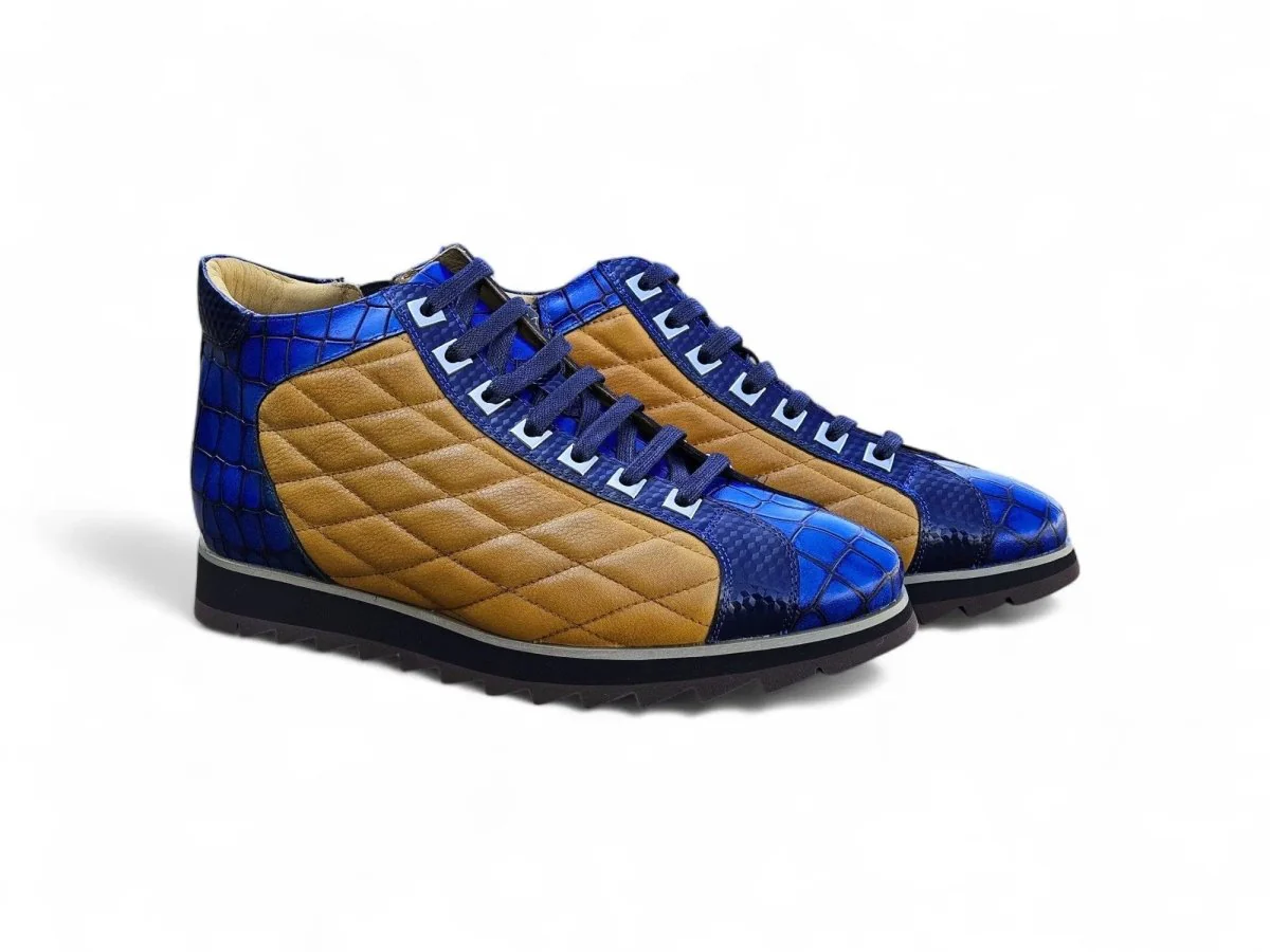 Carrucci Shoes Brand Embossed Alligator Calfskin Hi Top KB626-13E - Image 7