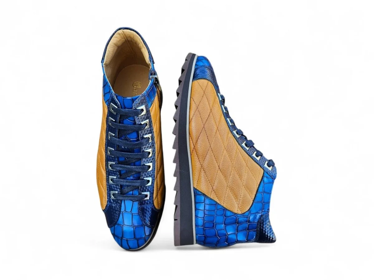 Carrucci Shoes Brand Embossed Alligator Calfskin Hi Top KB626-13E - Image 8