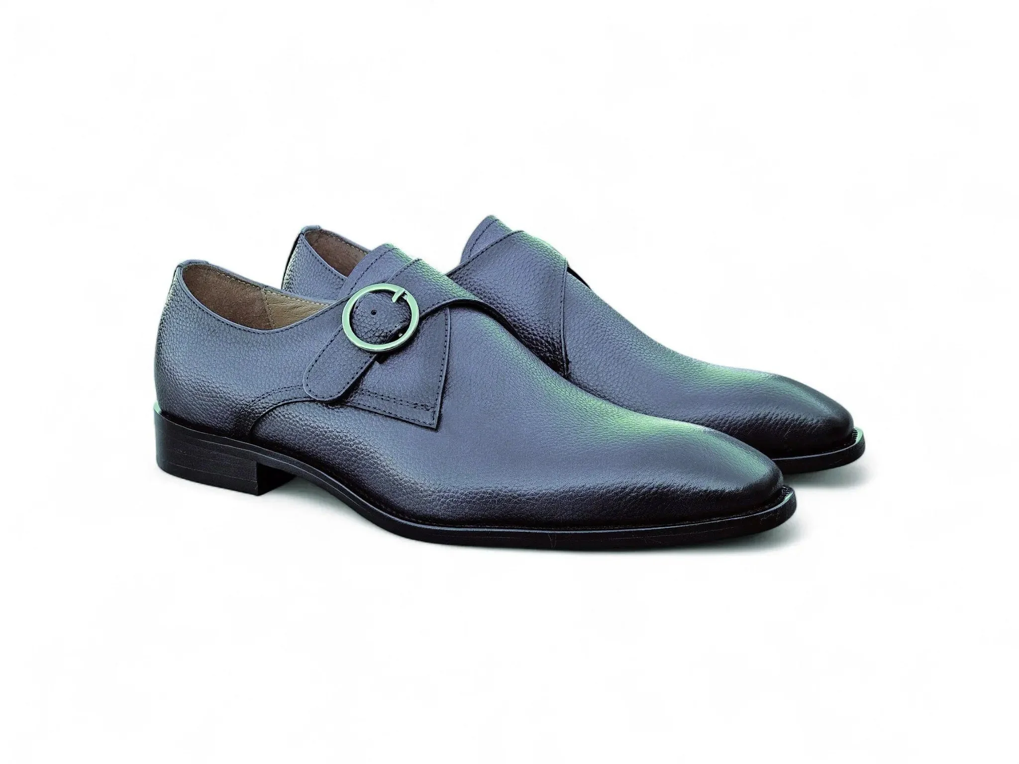 Carrucci Shoes Brandless Monk Strap Leather Shoes KS509-20 - Image 18
