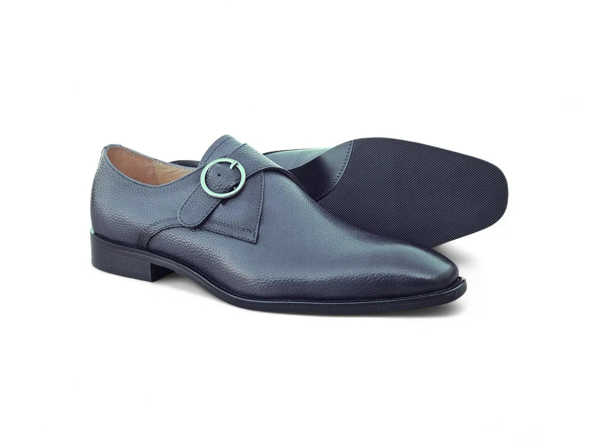 Carrucci Shoes Brandless Monk Strap Leather Shoes KS509-20 - Image 19