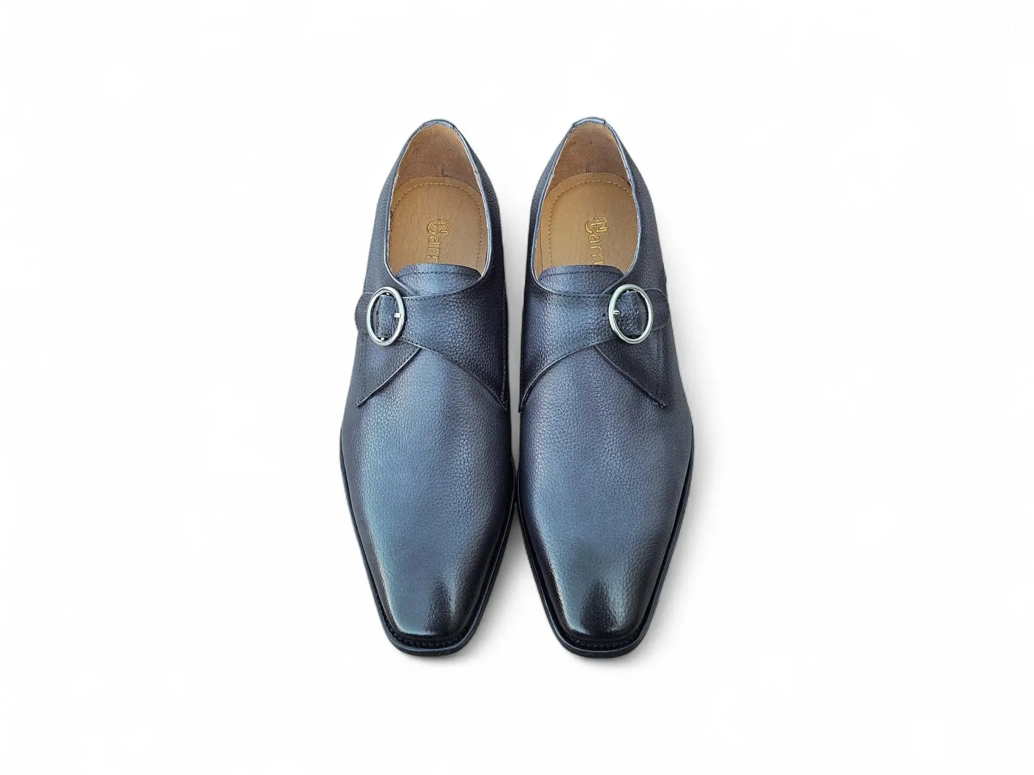 Carrucci Shoes Brandless Monk Strap Leather Shoes KS509-20 - Image 22