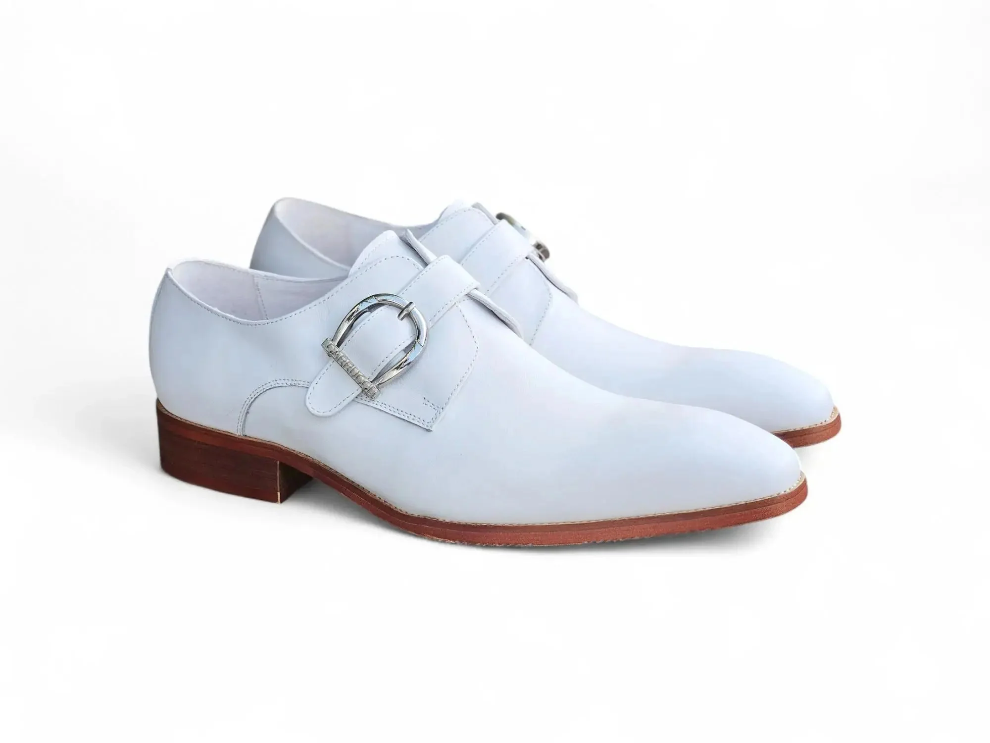 Carrucci Shoes Buckle Monk Strap Leather Loafer KS503-35 - Image 10
