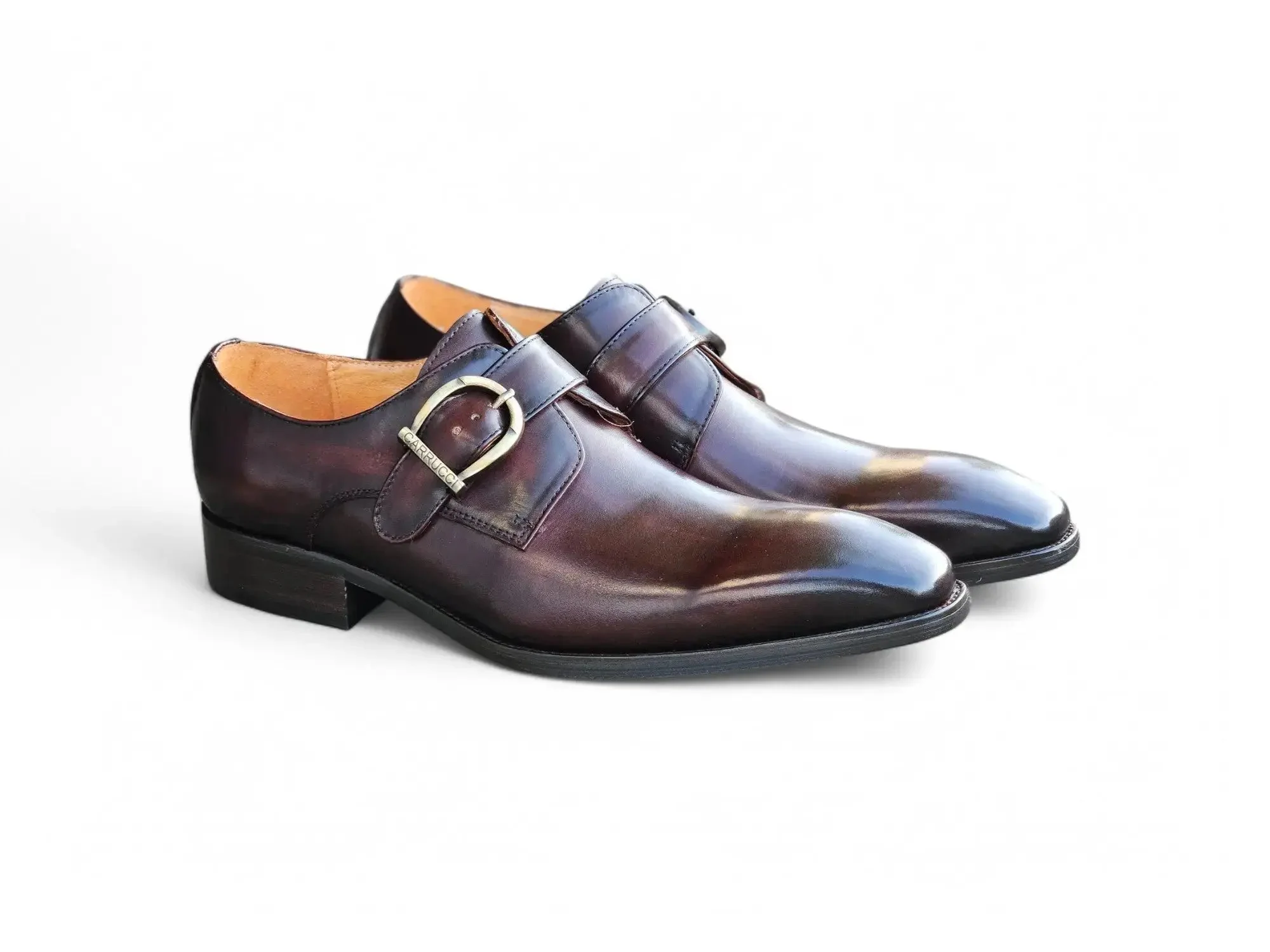 Carrucci Shoes Buckle Monk Strap Leather Loafer KS503-35 - Image 13
