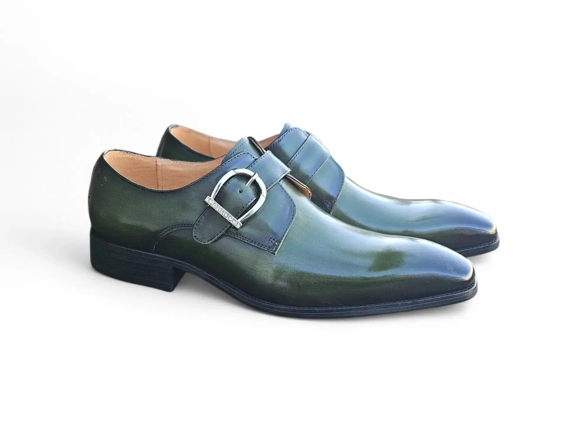 Carrucci Shoes Buckle Monk Strap Leather Loafer KS503-35 - Image 14