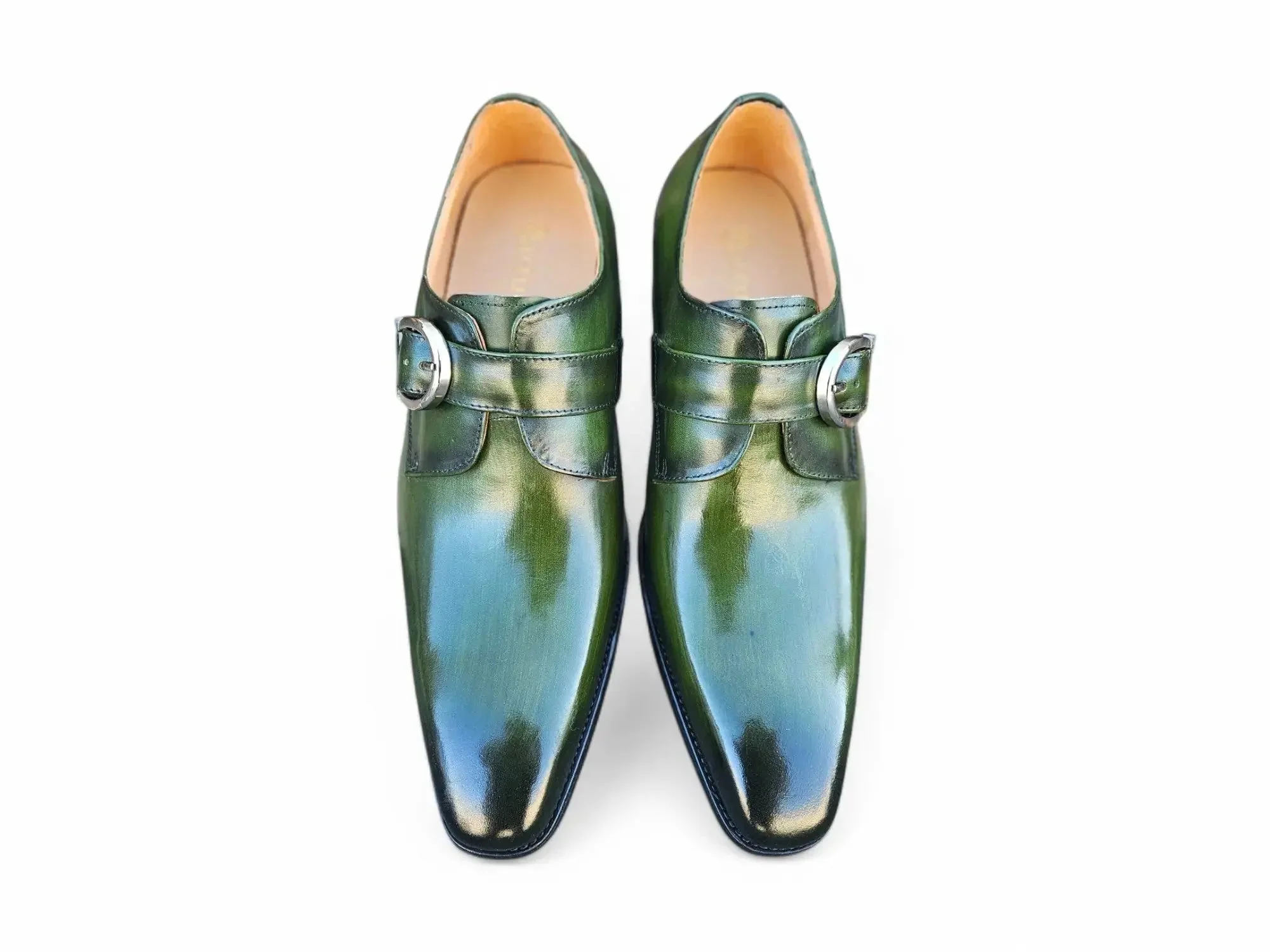 Carrucci Shoes Buckle Monk Strap Leather Loafer KS503-35 - Image 15