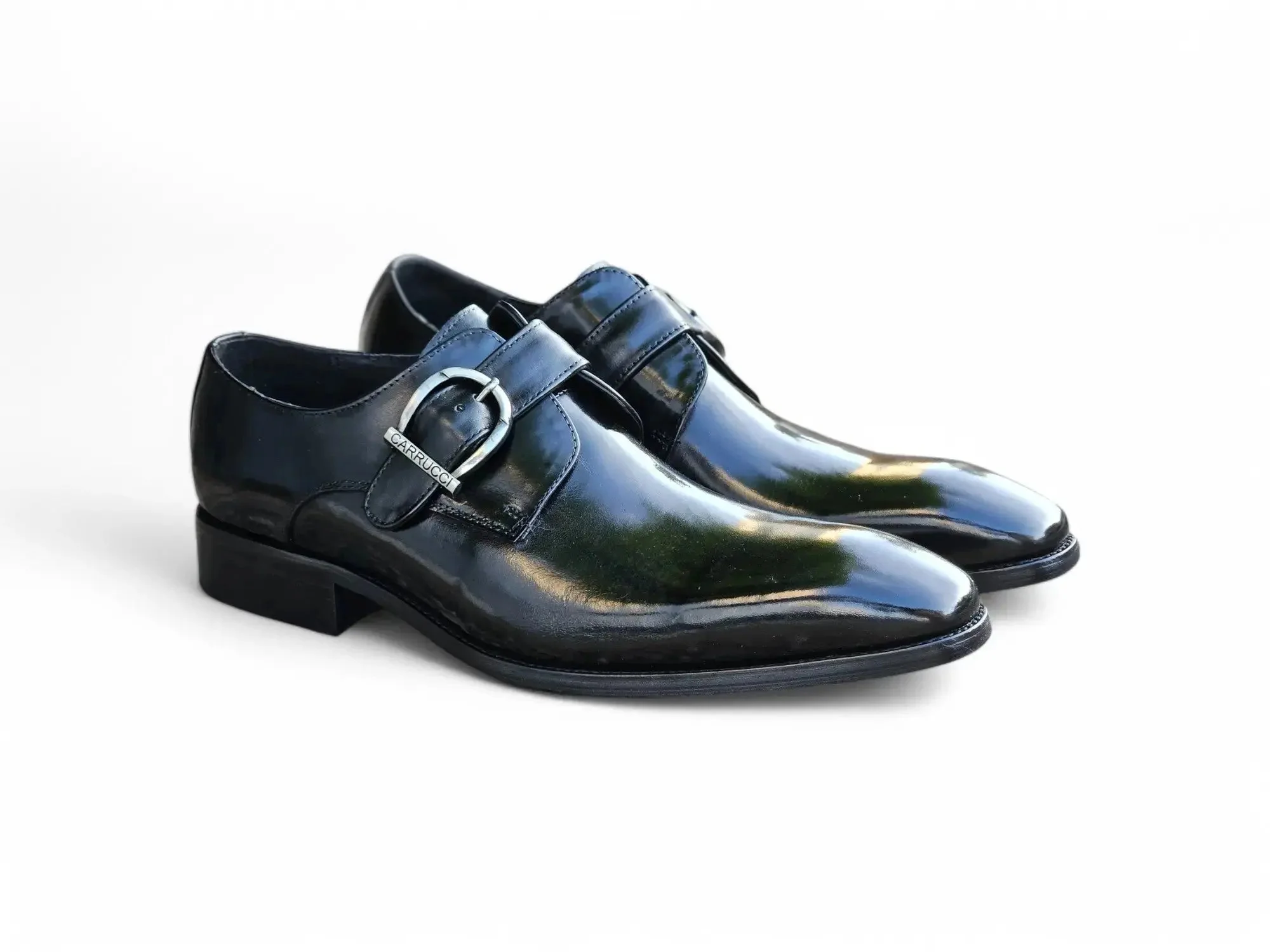 Carrucci Shoes Buckle Monk Strap Leather Loafer KS503-35 - Image 2