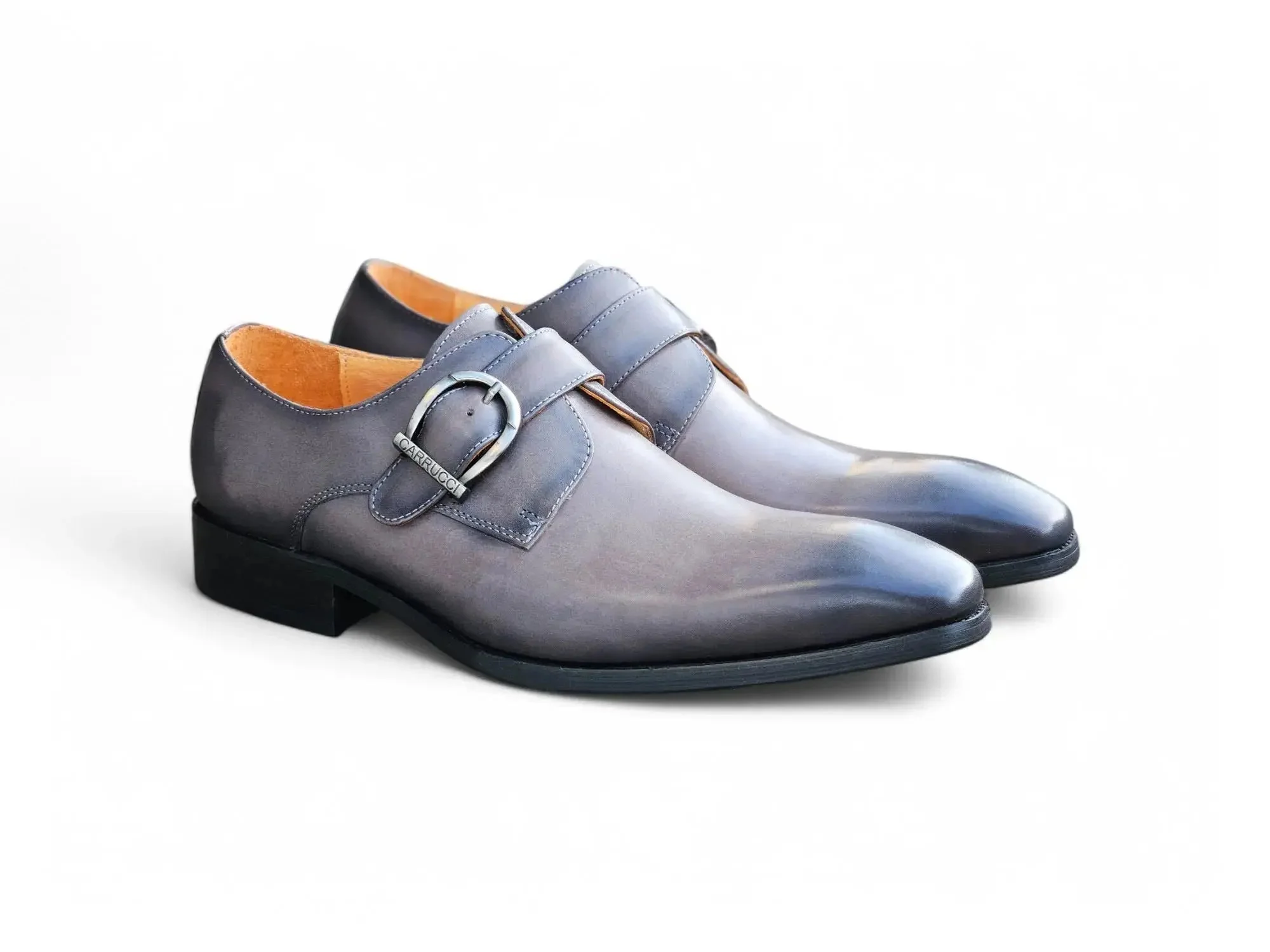 Carrucci Shoes Buckle Monk Strap Leather Loafer KS503-35 - Image 5