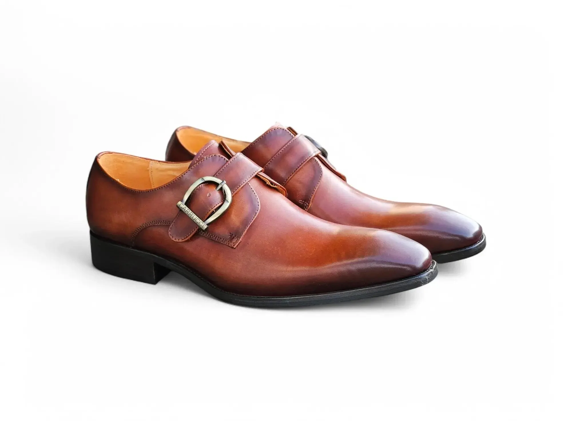 Carrucci Shoes Buckle Monk Strap Leather Loafer KS503-35 - Image 8
