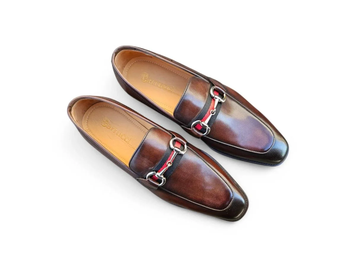 Carrucci Shoes Burnished Calfskin Slip On Loafer Calfskin KS509-28R - Image 2