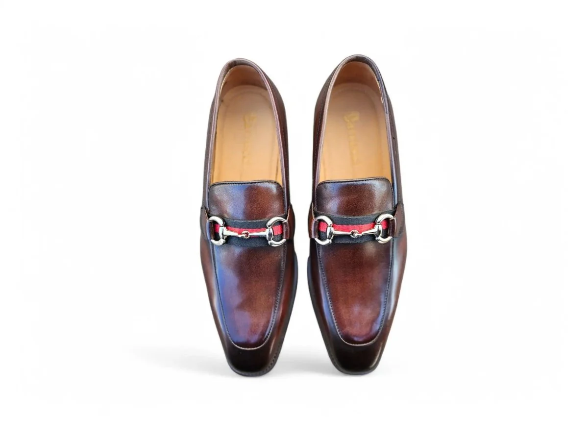 Carrucci Shoes Burnished Calfskin Slip On Loafer Calfskin KS509-28R - Image 3
