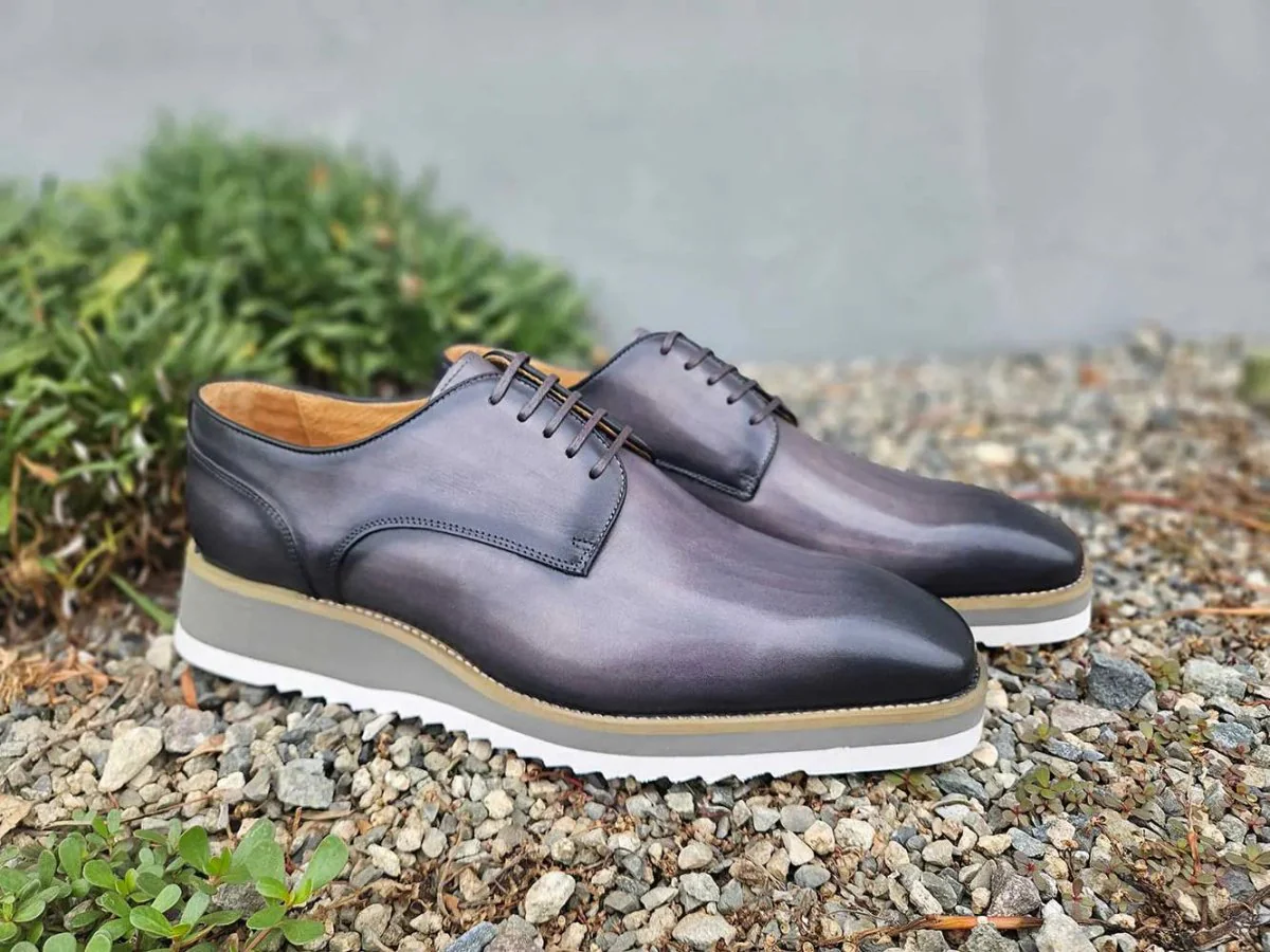 Carrucci Shoes Burnished Lace up Leather Derby Men's Leather KS515-26 - Image 20