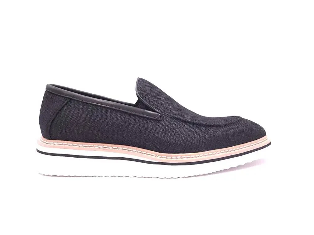 Carrucci Shoes Burnished Linen Loafer Men’s Linen KS550-10F - Image 14