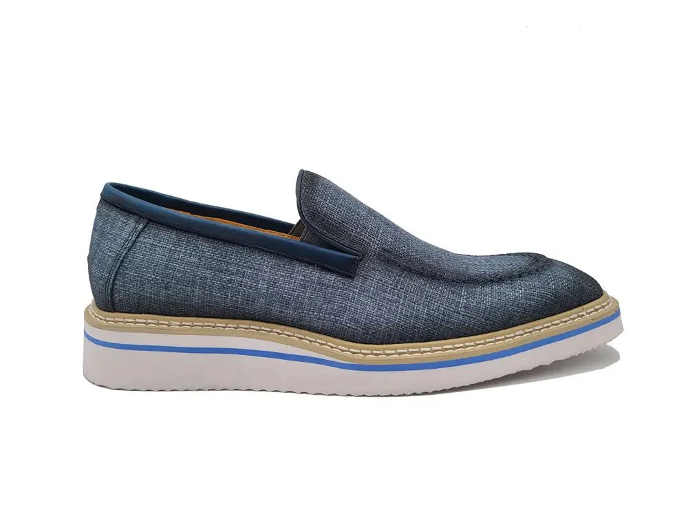 Carrucci Shoes Burnished Linen Loafer Men’s Linen KS550-10F - Image 15