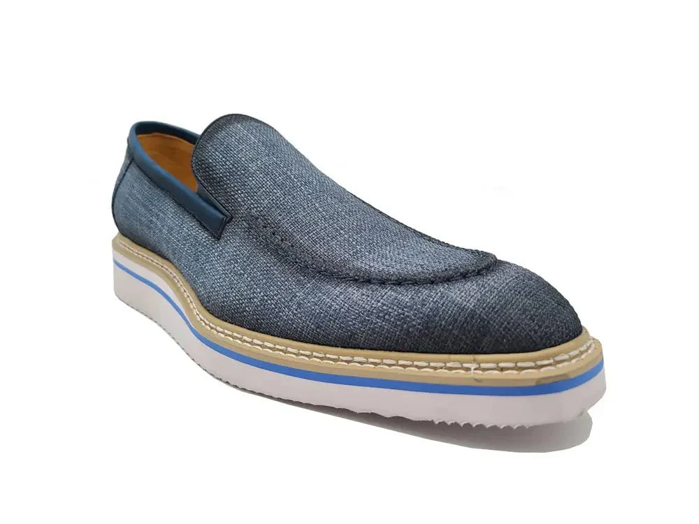 Carrucci Shoes Burnished Linen Loafer Men’s Linen KS550-10F - Image 16