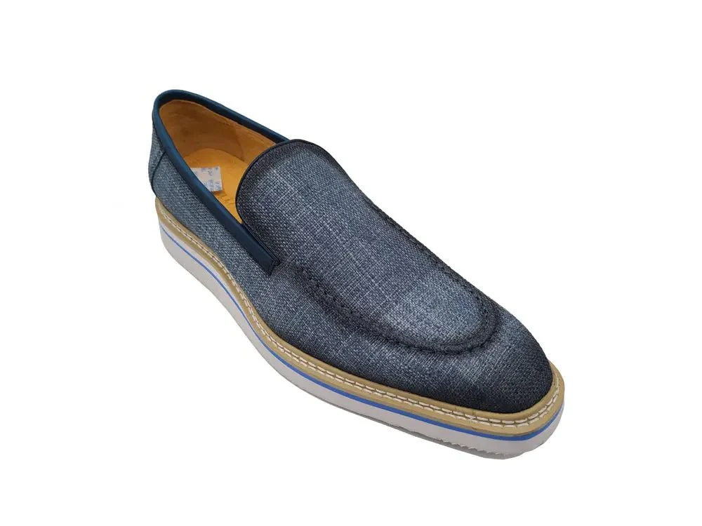 Carrucci Shoes Burnished Linen Loafer Men’s Linen KS550-10F - Image 17