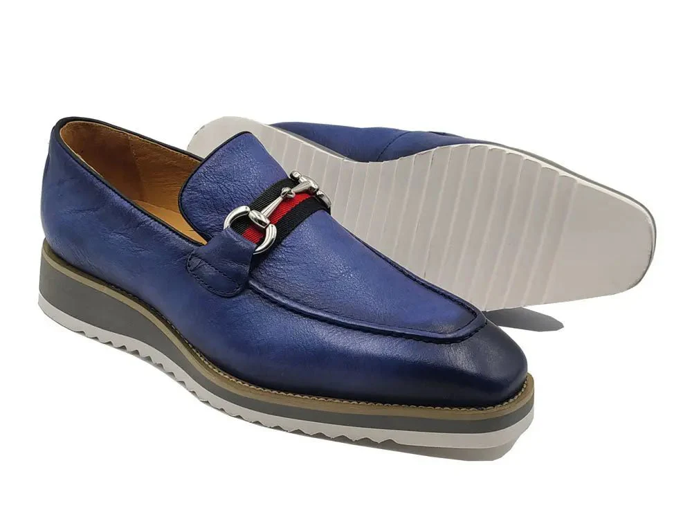 Carrucci Shoes Calfskin Leather Slip On Horsebit Buckle Loafer KS515-07R - Image 12