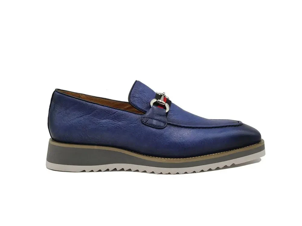 Carrucci Shoes Calfskin Leather Slip On Horsebit Buckle Loafer KS515-07R - Image 13