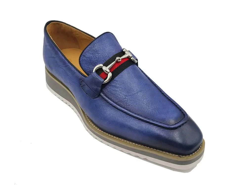 Carrucci Shoes Calfskin Leather Slip On Horsebit Buckle Loafer KS515-07R - Image 14
