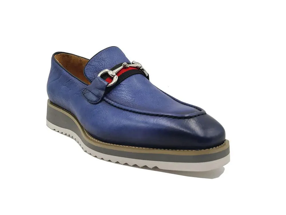 Carrucci Shoes Calfskin Leather Slip On Horsebit Buckle Loafer KS515-07R - Image 15