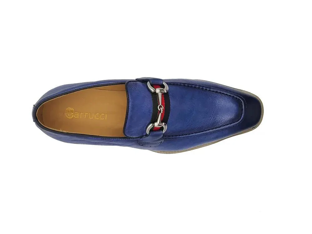 Carrucci Shoes Calfskin Leather Slip On Horsebit Buckle Loafer KS515-07R - Image 16