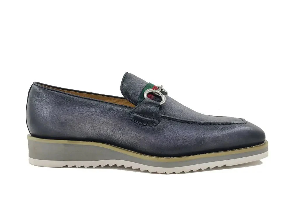 Carrucci Shoes Calfskin Leather Slip On Horsebit Buckle Loafer KS515-07R - Image 21