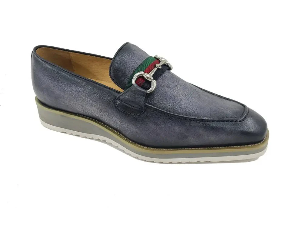 Carrucci Shoes Calfskin Leather Slip On Horsebit Buckle Loafer KS515-07R - Image 22