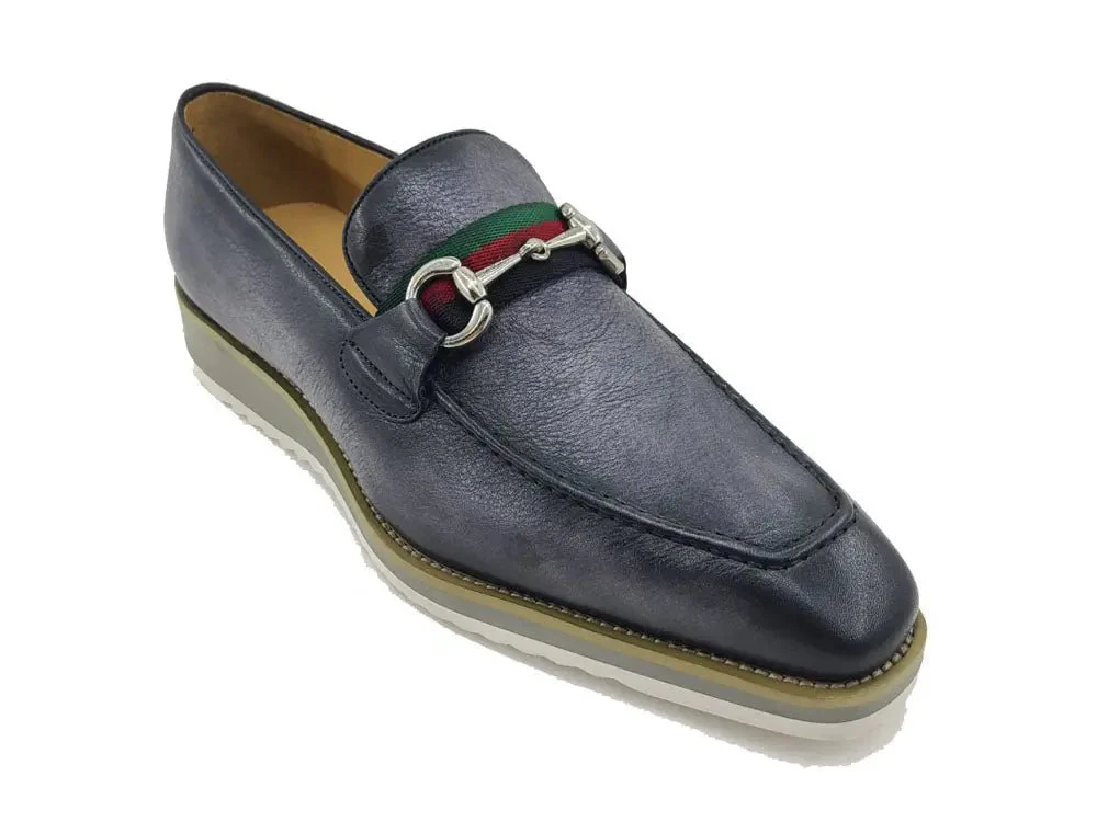 Carrucci Shoes Calfskin Leather Slip On Horsebit Buckle Loafer KS515-07R - Image 24