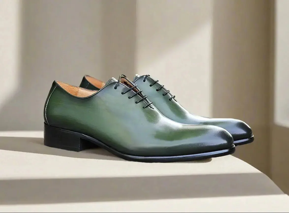 Carrucci Shoes Calfskin Whole Cut Lace Up Oxford Leather KS505-12 - Image 3