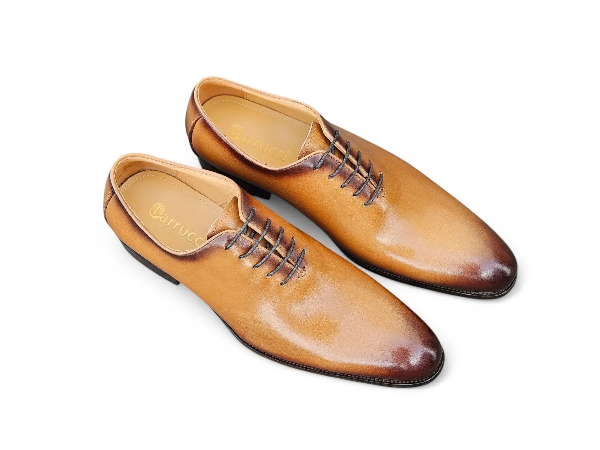 Carrucci Shoes Calfskin Whole Cut Lace Up Oxford Leather KS505-12 - Image 8
