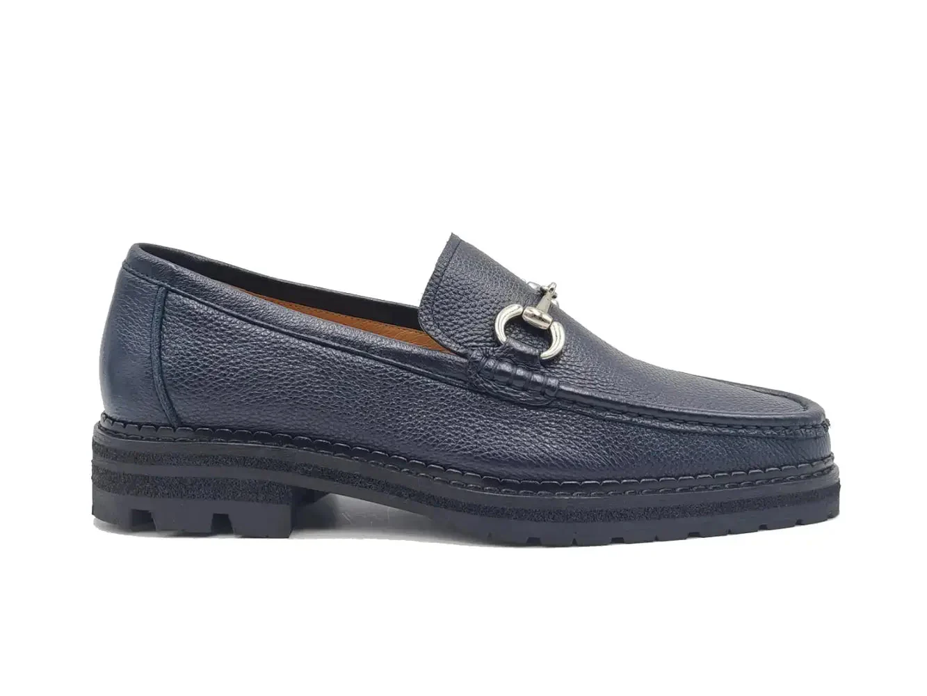 Carrucci Shoes CARRUCCI Men’s Horsebit Loafer Lug Sole Pebble Calfskin - Image 15