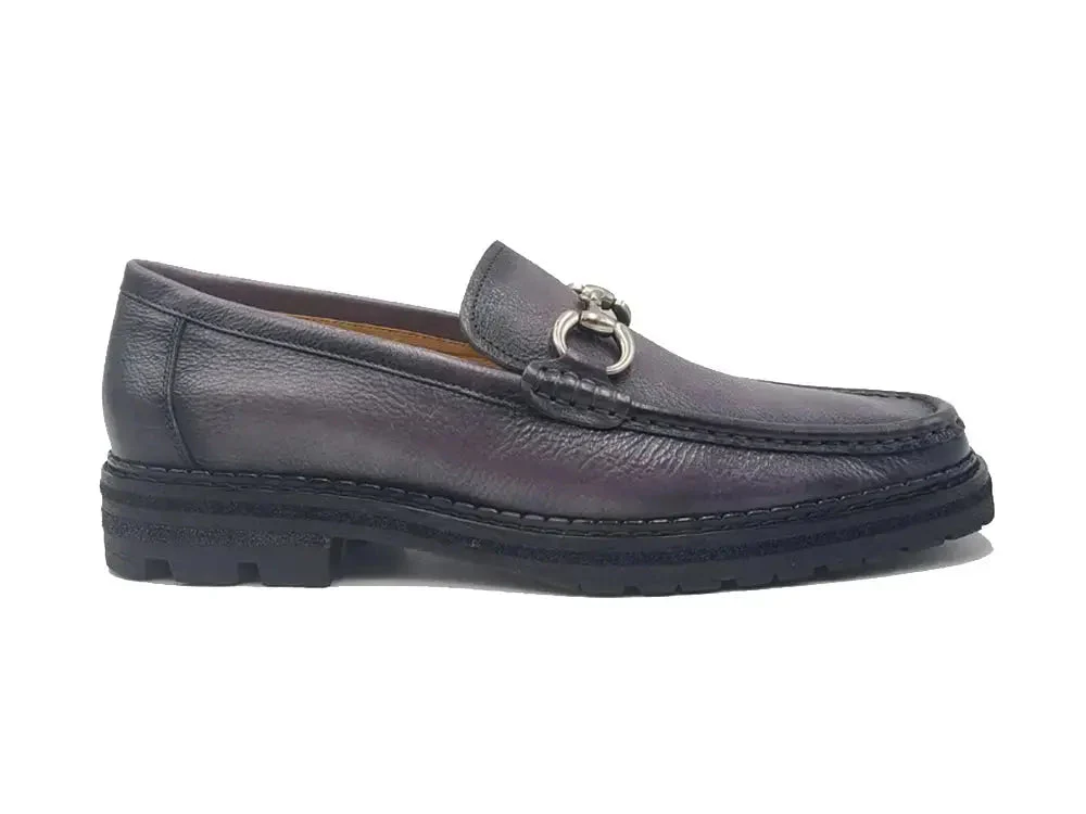 Carrucci Shoes CARRUCCI Men’s Horsebit Loafer Lug Sole Pebble Calfskin - Image 23