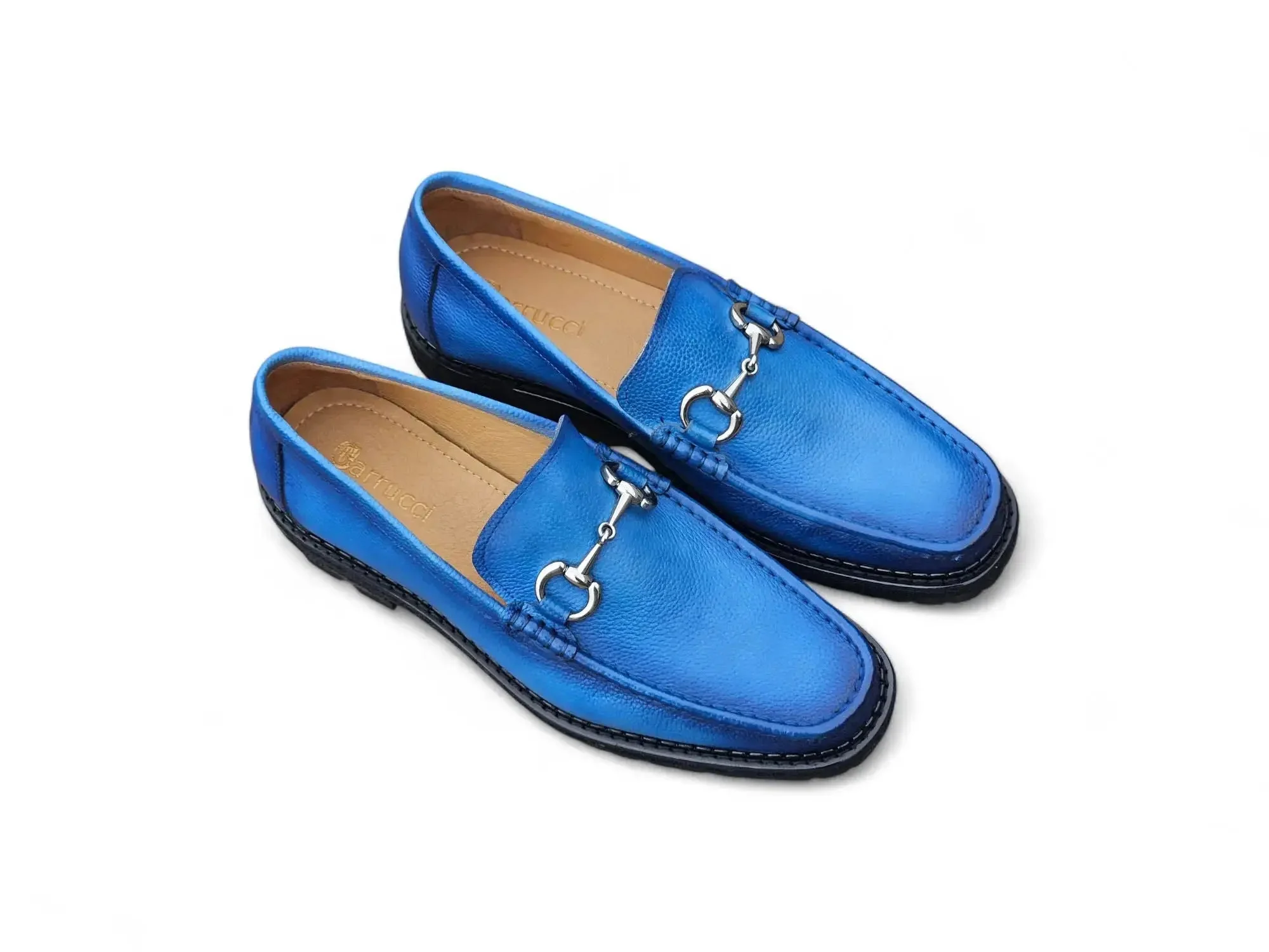 Carrucci Shoes CARRUCCI Men’s Horsebit Loafer Lug Sole Pebble Calfskin - Image 27