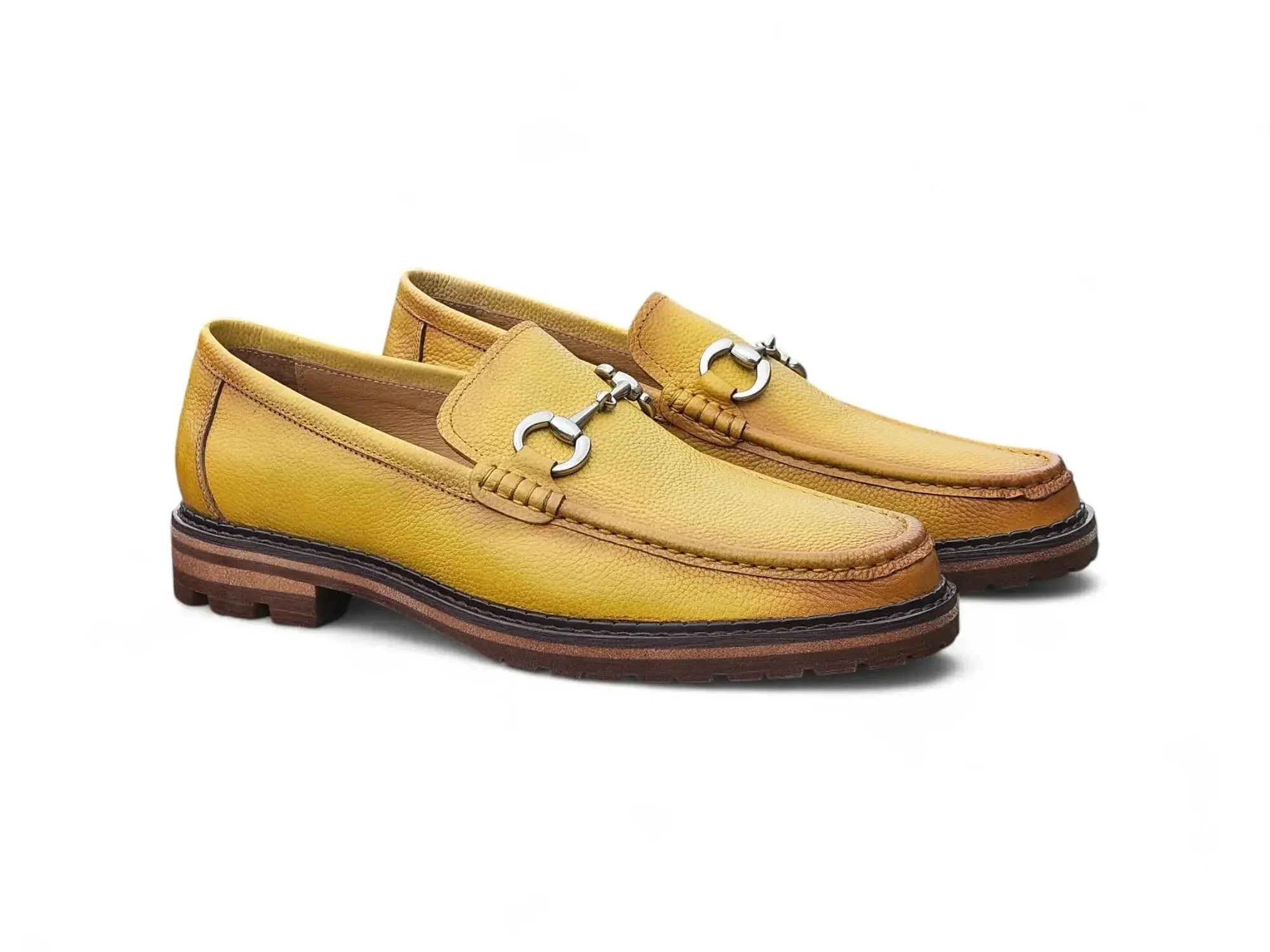 Carrucci Shoes CARRUCCI Men’s Horsebit Loafer Lug Sole Pebble Calfskin - Image 28