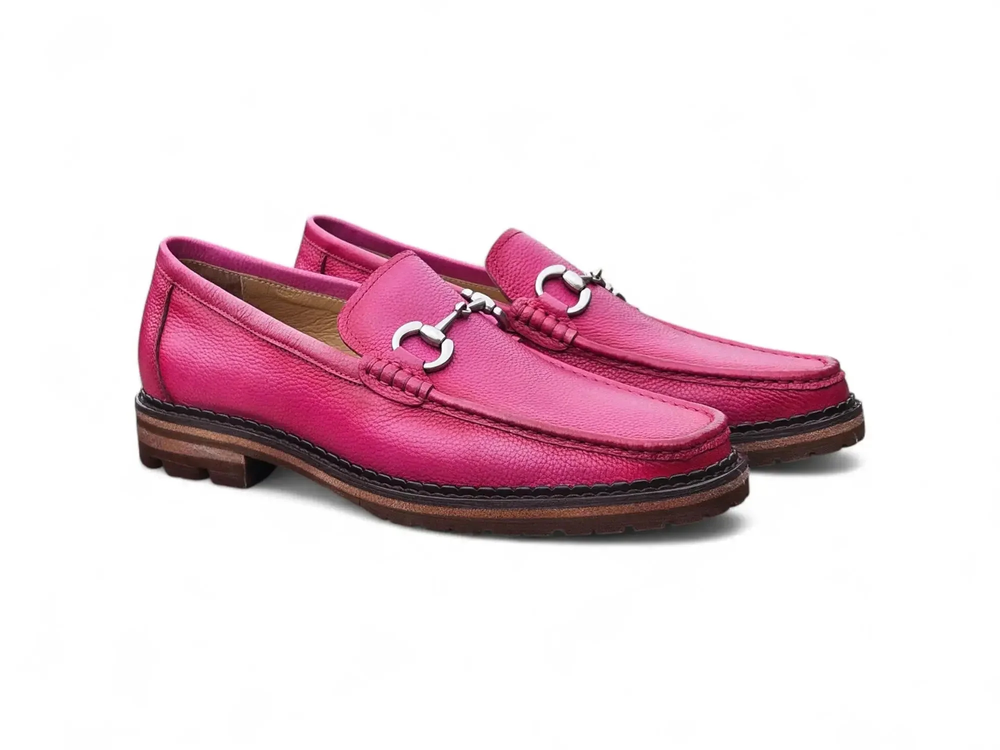 Carrucci Shoes CARRUCCI Men’s Horsebit Loafer Lug Sole Pebble Calfskin - Image 31