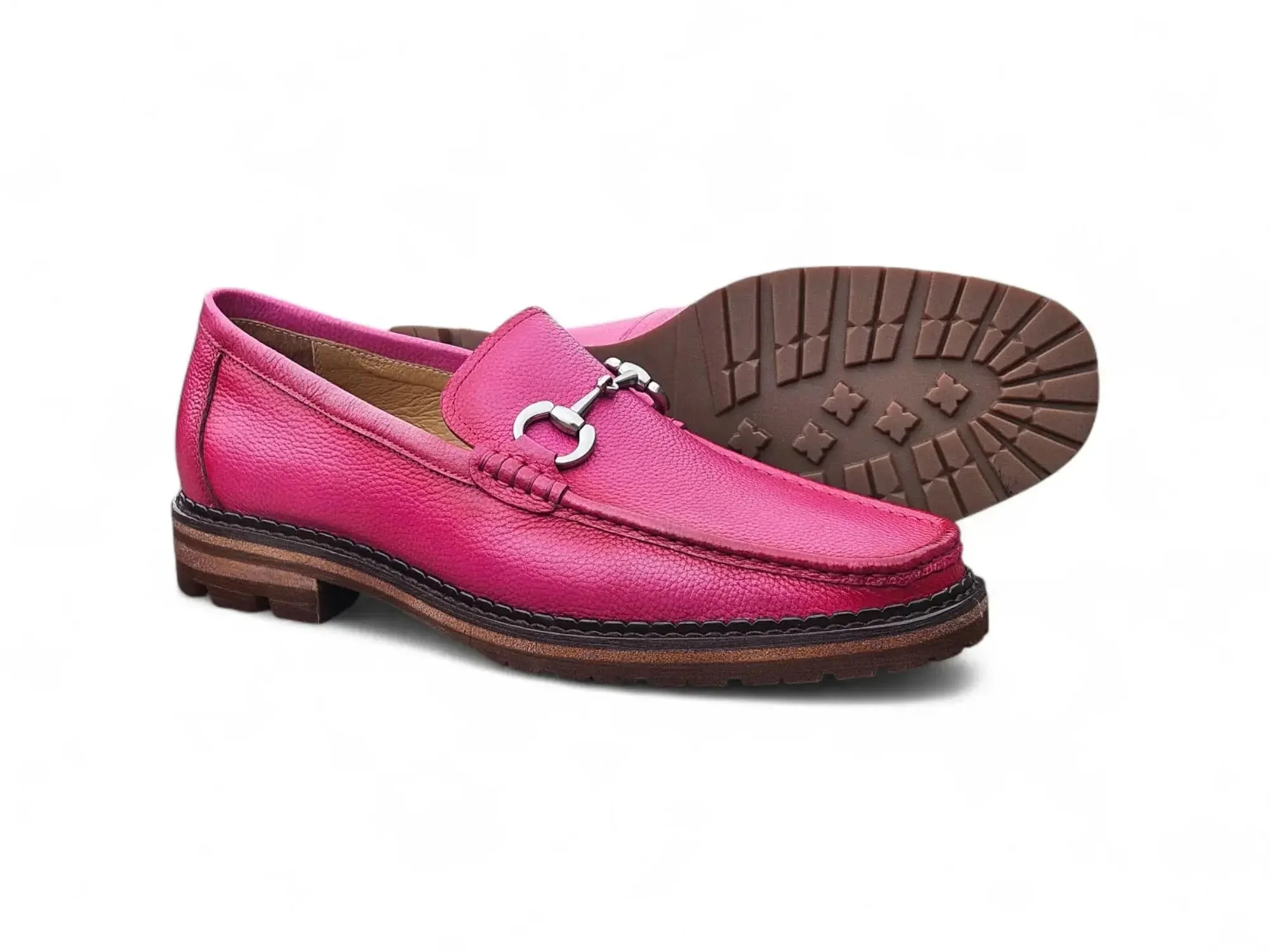 Carrucci Shoes CARRUCCI Men’s Horsebit Loafer Lug Sole Pebble Calfskin - Image 32