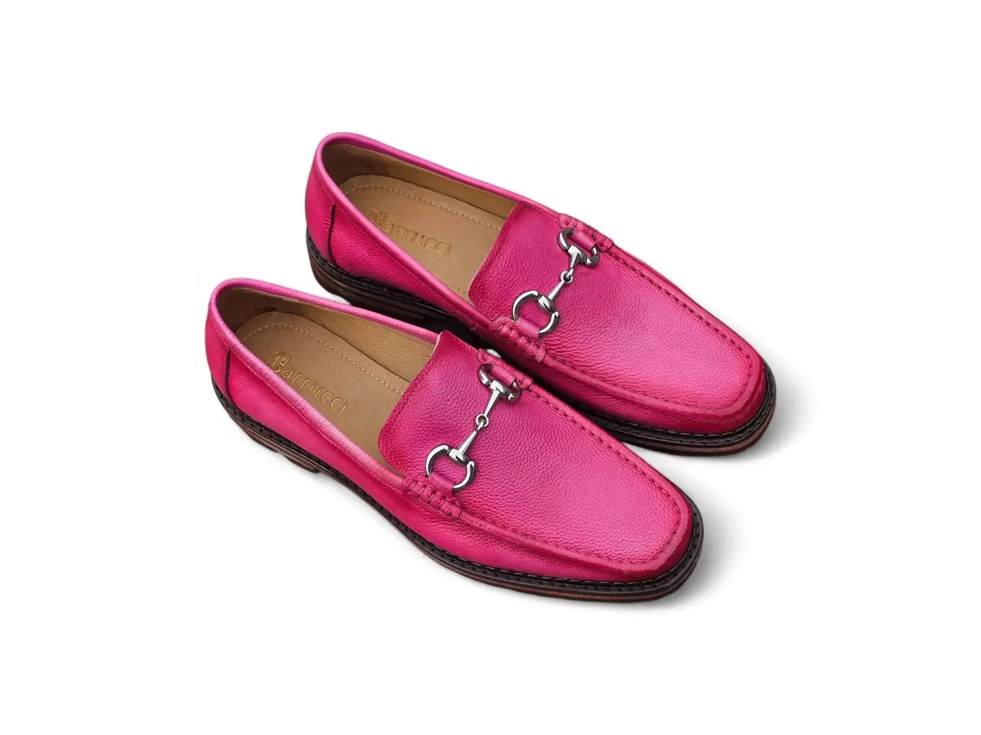 Carrucci Shoes CARRUCCI Men’s Horsebit Loafer Lug Sole Pebble Calfskin - Image 33